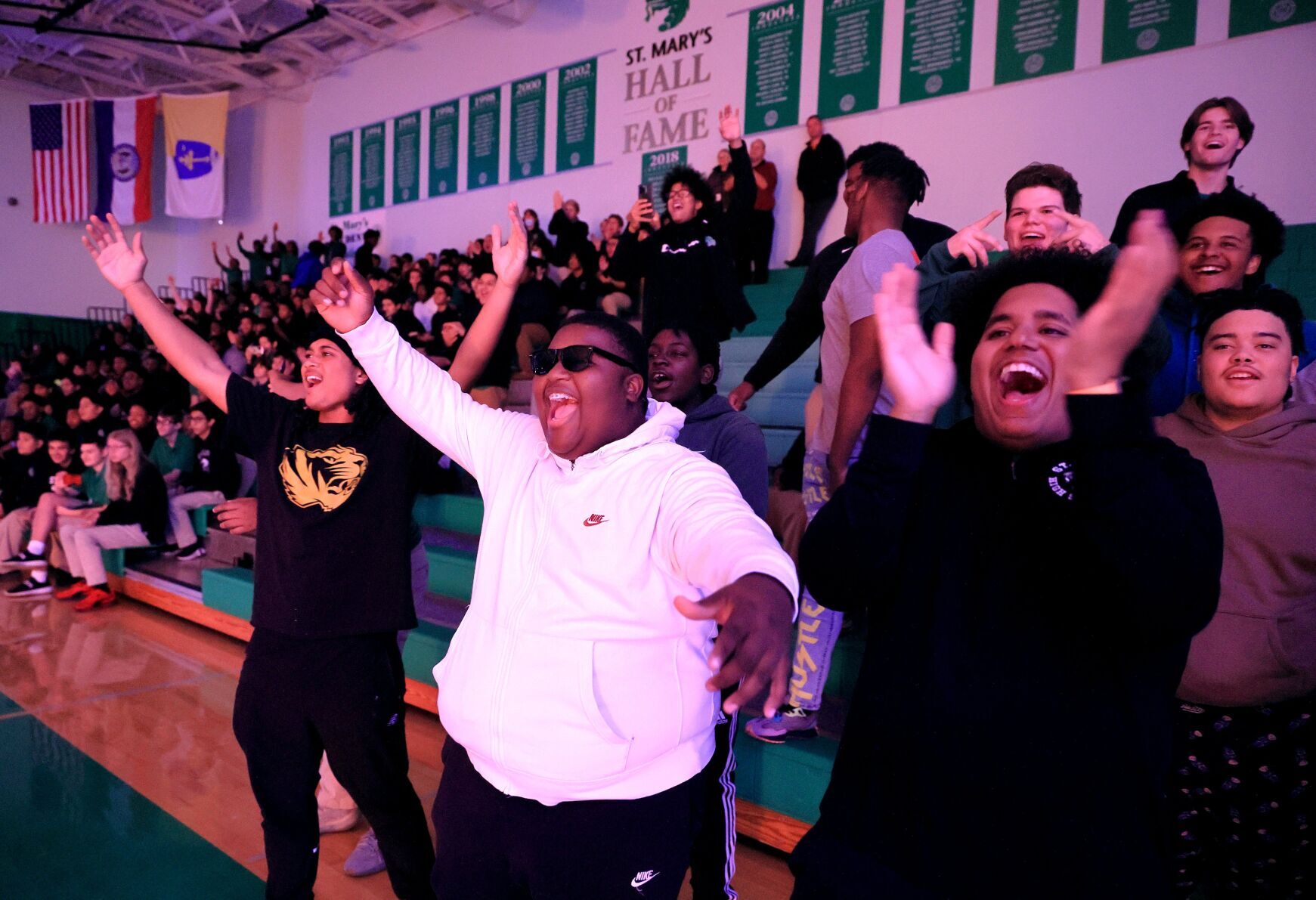 St. Mary's High School pep rally send off for football team